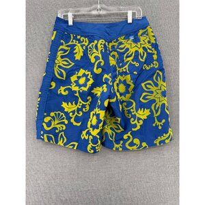 Vtg Billabong Board Shorts Mens 31 9" Blue Hawaiian Floral Beach Swim Trunks Y2K